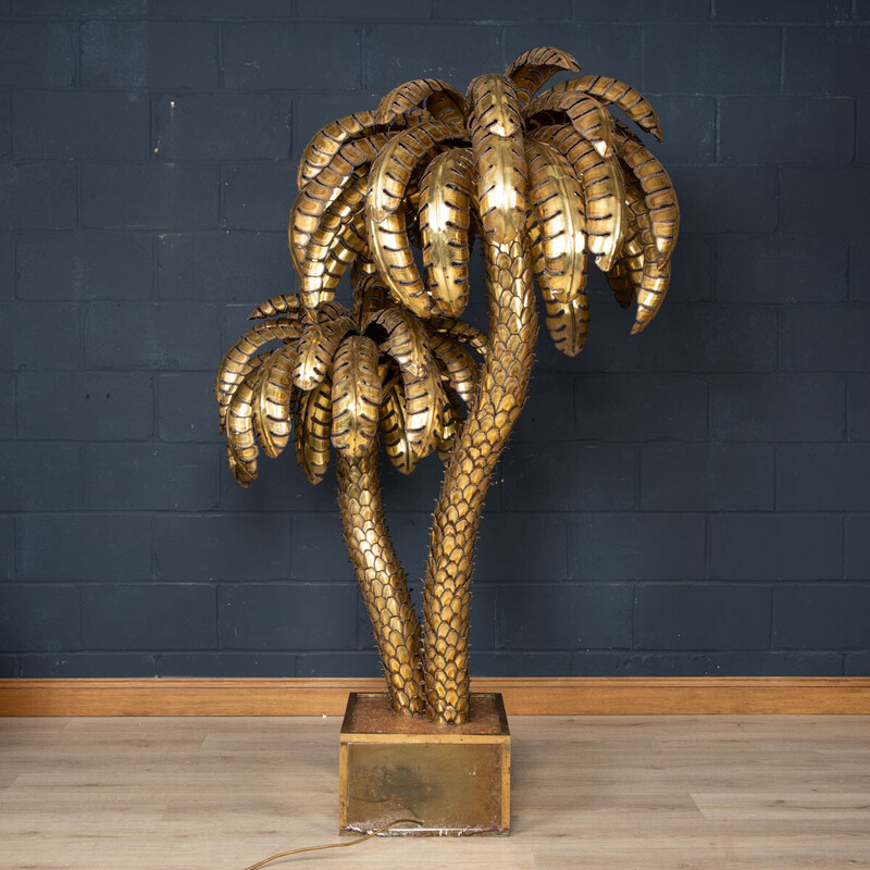 Vintage palm floor lamp by Maison Jansen, France 1970