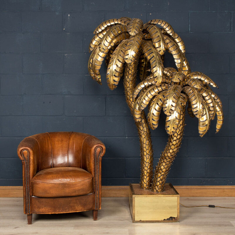 Lampadaire vintage en forme de palmier par Maison Jansen, France 1970