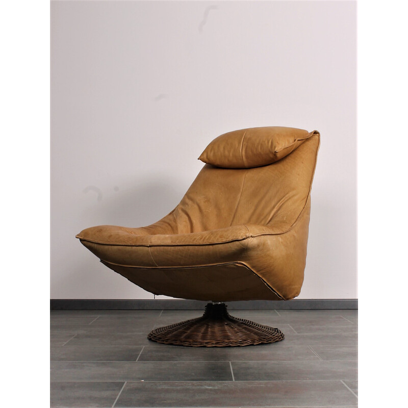 Vintage Delantra lederen fauteuil