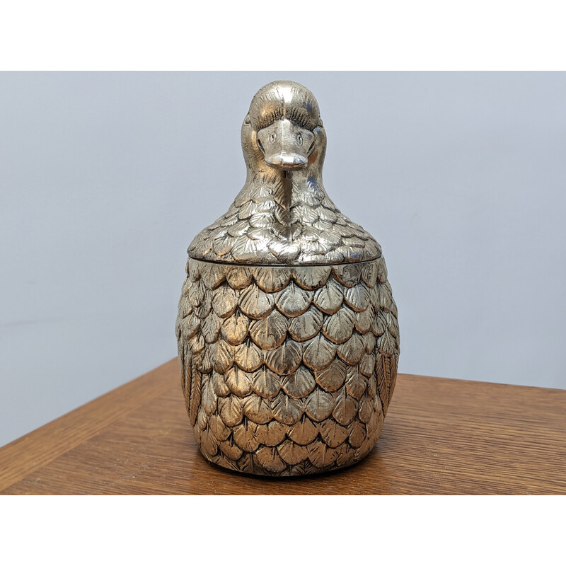 Vintage ice bucket in silver plated metal by Mauro Manetti, 1970