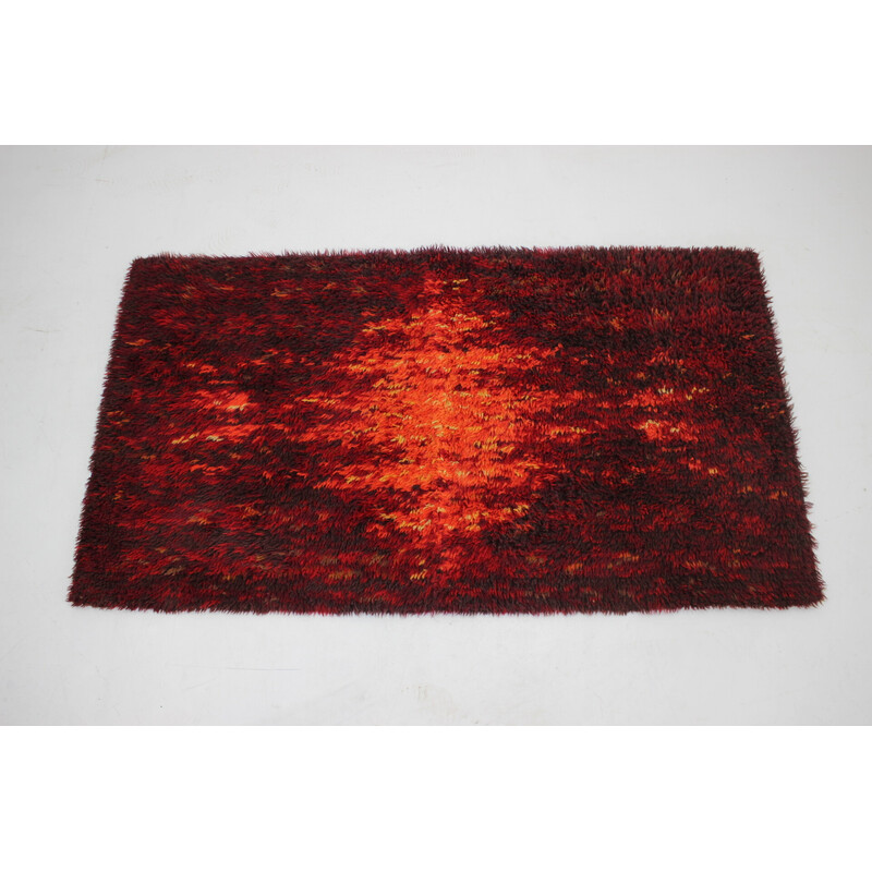 Vintage abstract wool rug, Denmark 1970