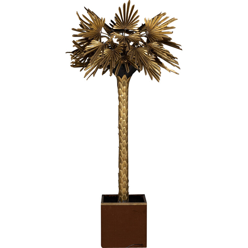 Vintage palm floor lamp by Christian Techouyeres for Maison Jansen, France 1970