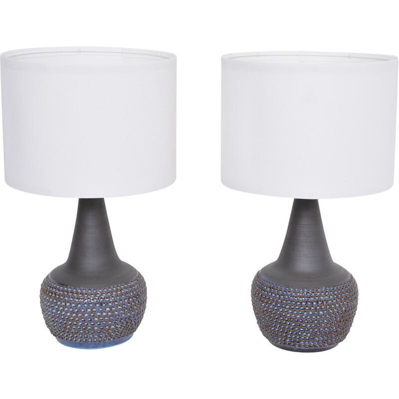 Pair of vintage Danish ceramic lamps by Einar Johansen for Soholm