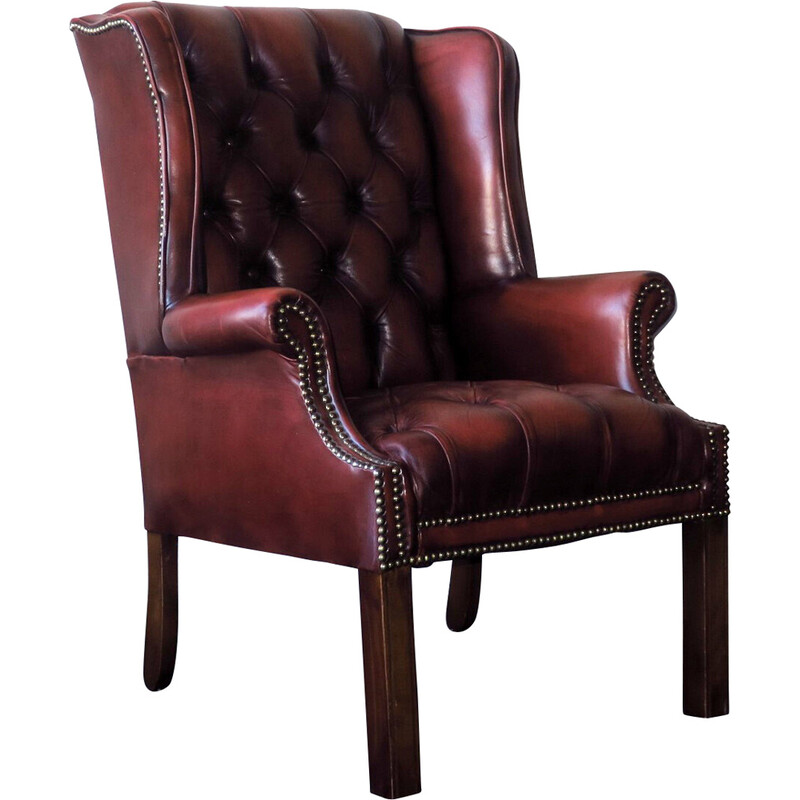 fauteuil lounge vintage - cuir