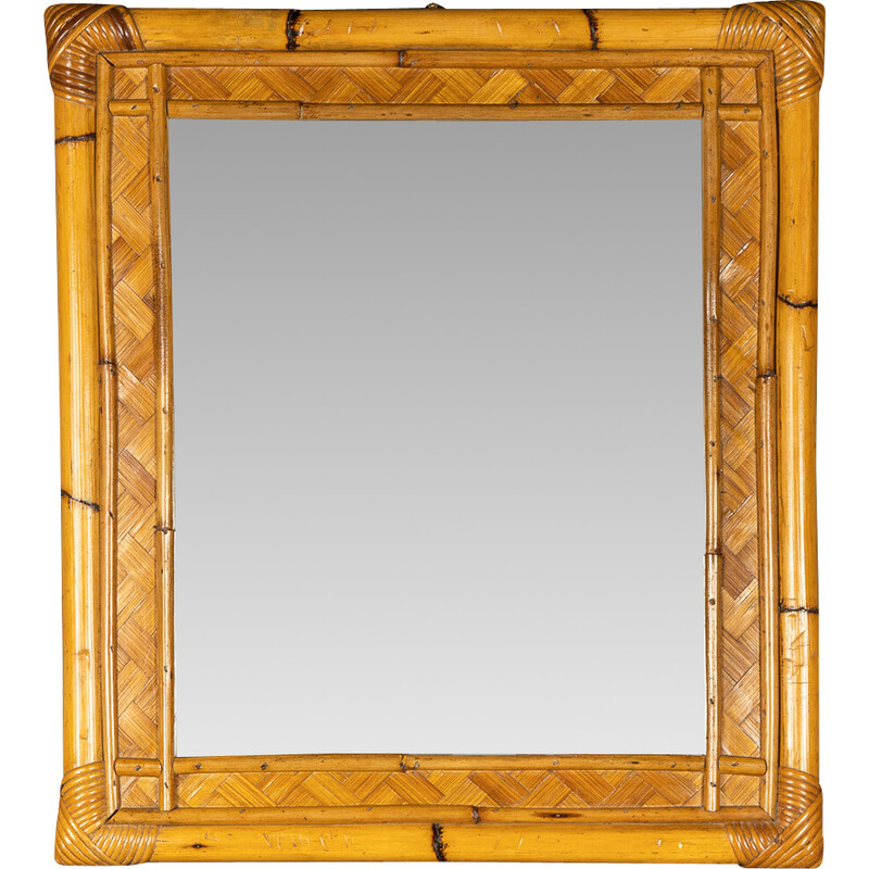 Miroir vintage en bambou - france