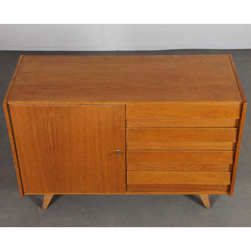 Vintage U-458 oakwood chest of drawers by Jiri Jiroutek for Interier Praha, 1960