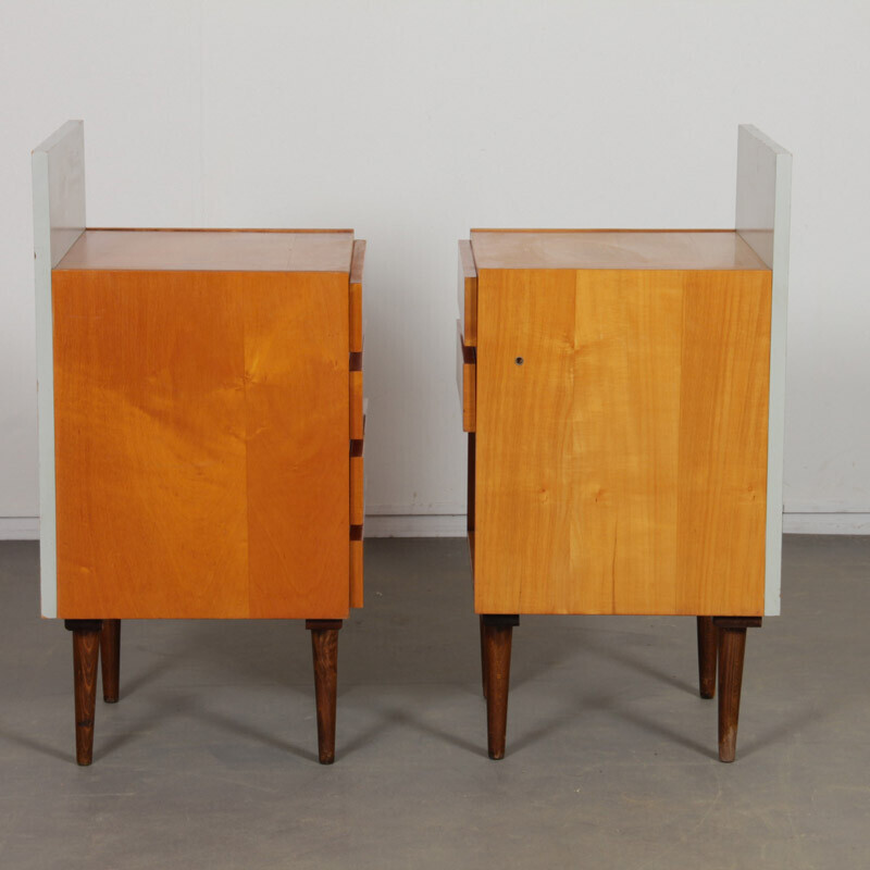 Pair of vintage wood nightstands, 1960