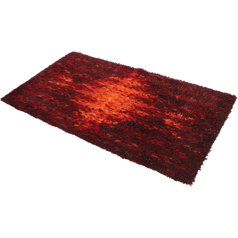 Tapis abstrait vintage en laine, Danemark 1970