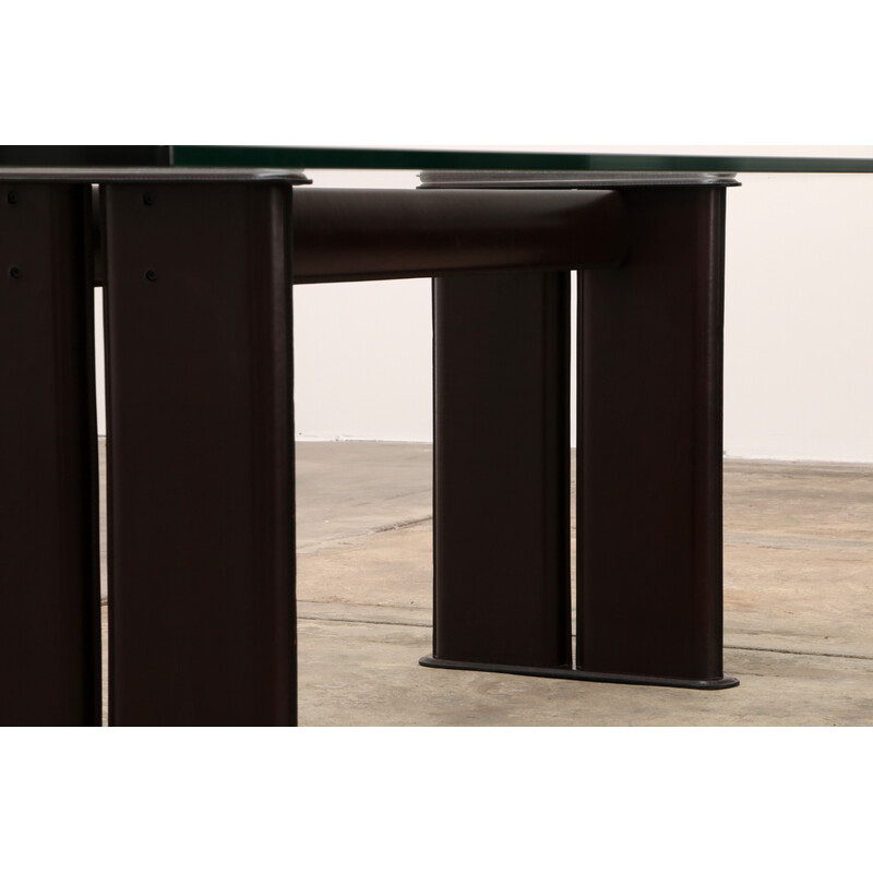 Vintage leather dining set by Tito Agnoli for Matteo Grassi