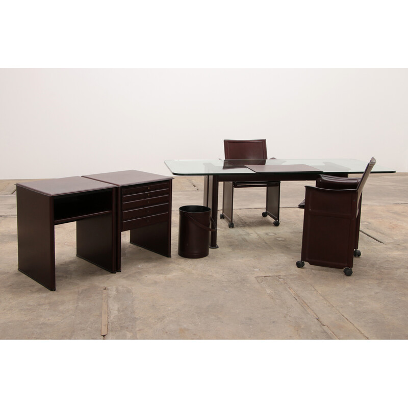 Vintage office set by Tito Agnoli for Matteo Grassi, Italy 1970