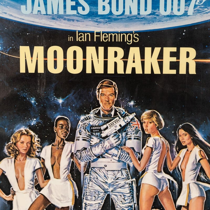 Vintage James Bond 007 'Moonraker' film poster, 1979
