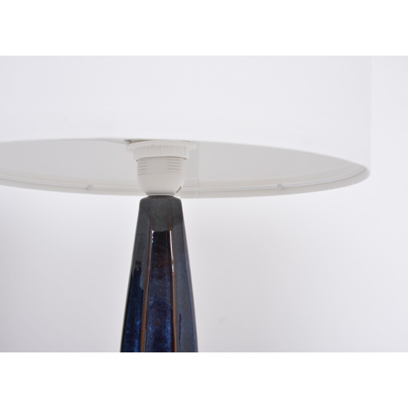 Pair of vintage blue table lamps model 1055 by Einar Johansen for Soholm