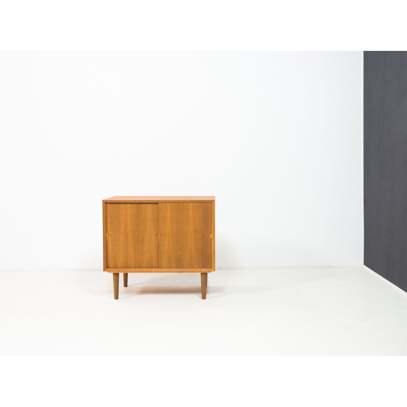 Vintage oakwood highboard with sliding door by Poul Cadovius for Cado, Denmark 1960s
