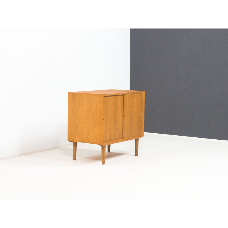 Credenza vintage in legno di quercia con anta scorrevole di Poul Cadovius per Cado, Danimarca 1960