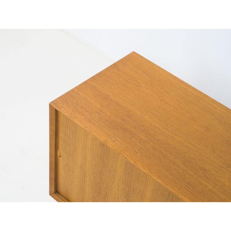 Vintage oakwood highboard with sliding door by Poul Cadovius for Cado, Denmark 1960s