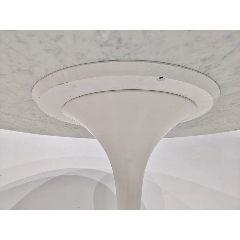 Table ronde vintage en marbre de carrare par Eero Saarinen pour Knoll, 1960