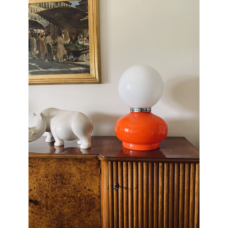 Lampe de table vintage en verre de Murano par Carlo Nason pour Av Mazzega, Italie 1970
