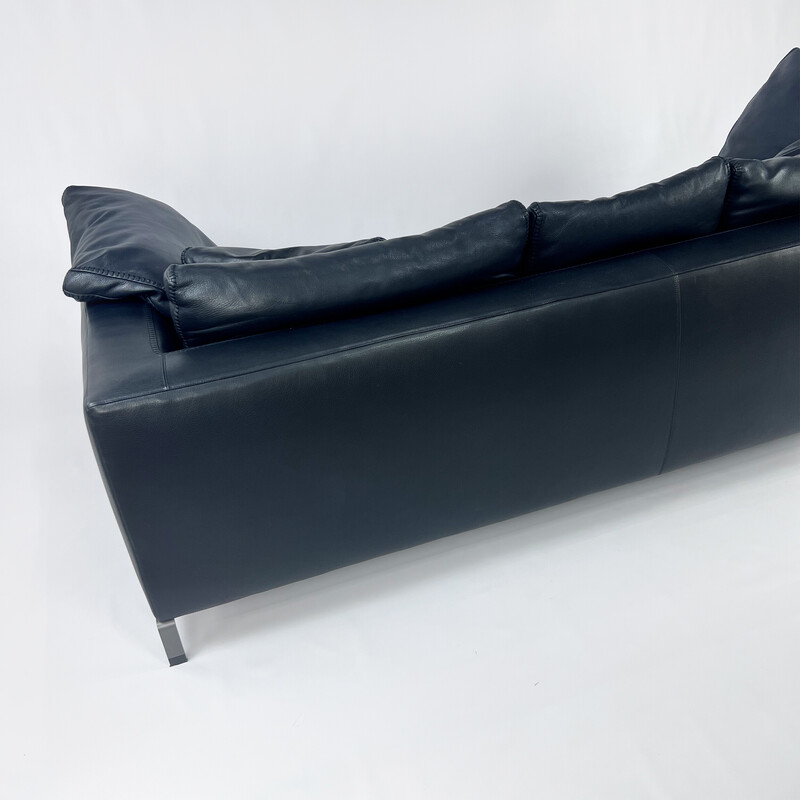 Vintage Ray sofa in anthracite leather by B and B Italia, 2010