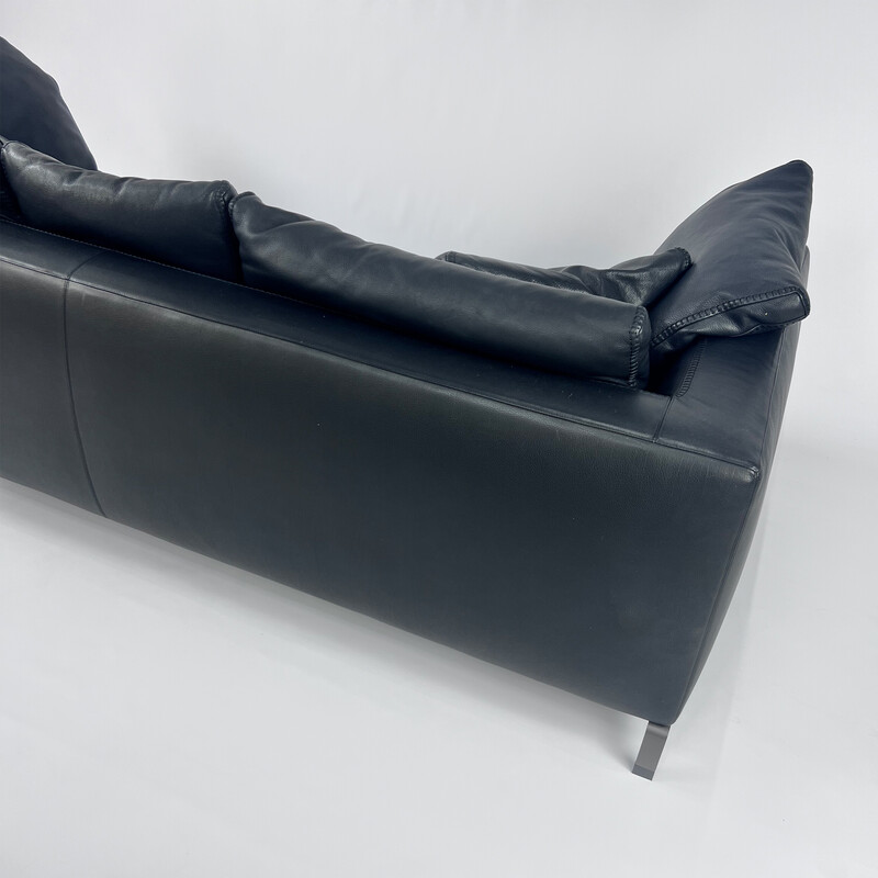 Vintage Ray sofa in anthracite leather by B and B Italia, 2010