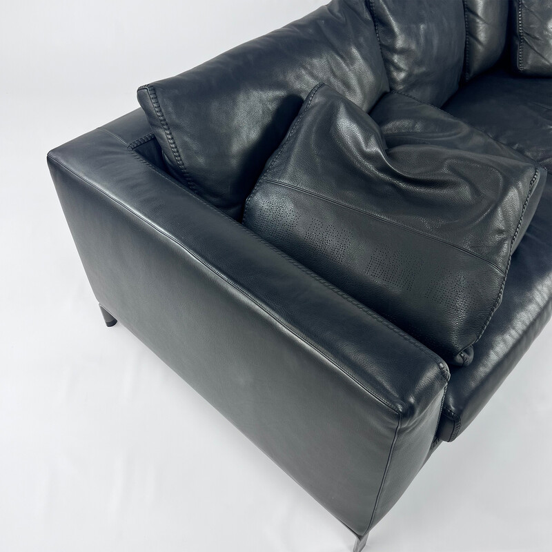 Canapé vintage Ray en cuir anthracite par B and B Italia, 2010