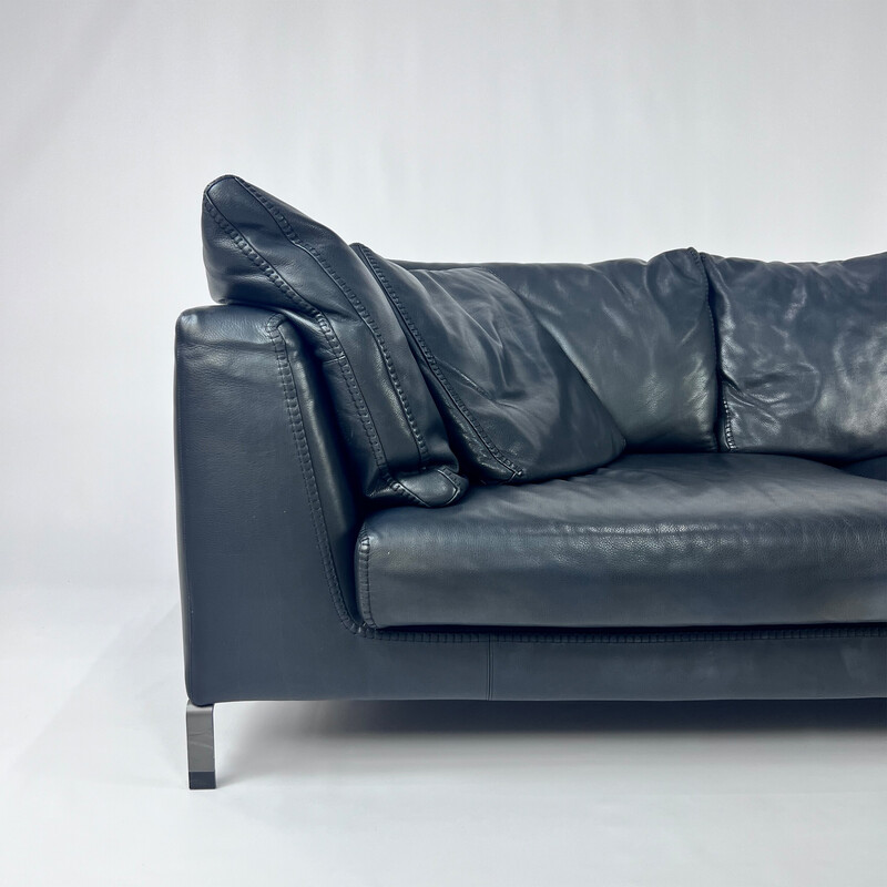 Vintage Ray sofa in anthracite leather by B and B Italia, 2010