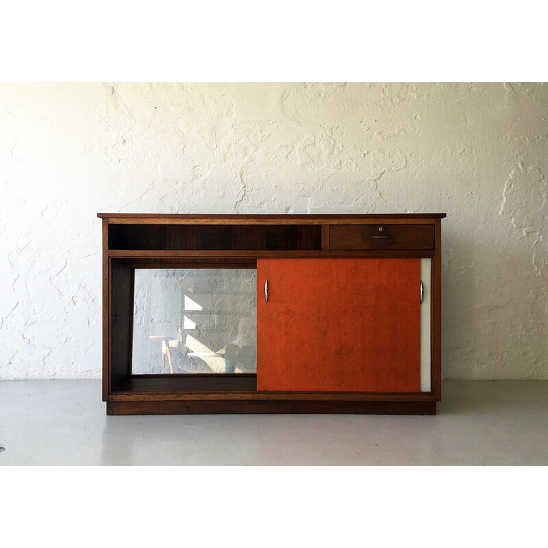 Vintage counter with glass shelf, 1950