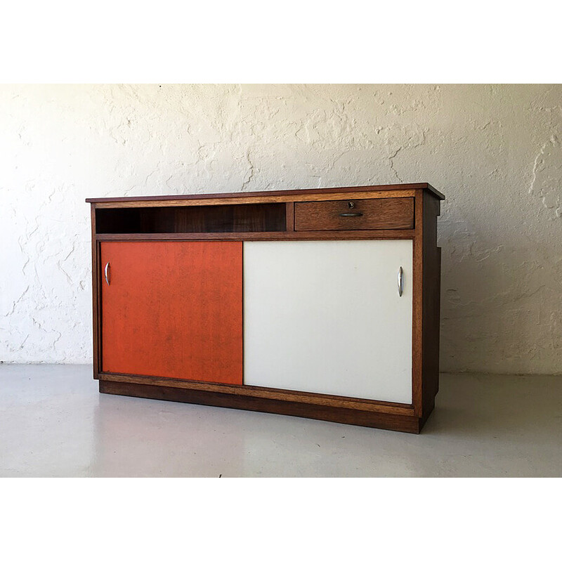 Vintage counter with glass shelf, 1950