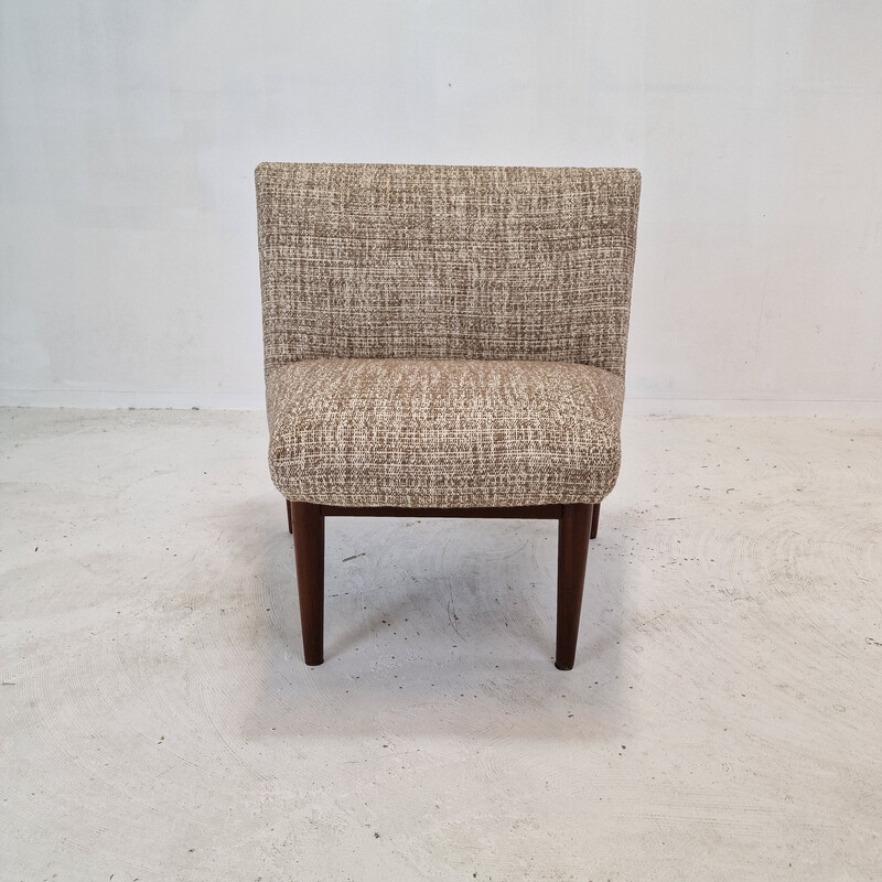 Set of 4 vintage teak and fabric chairs, Denmark 1960