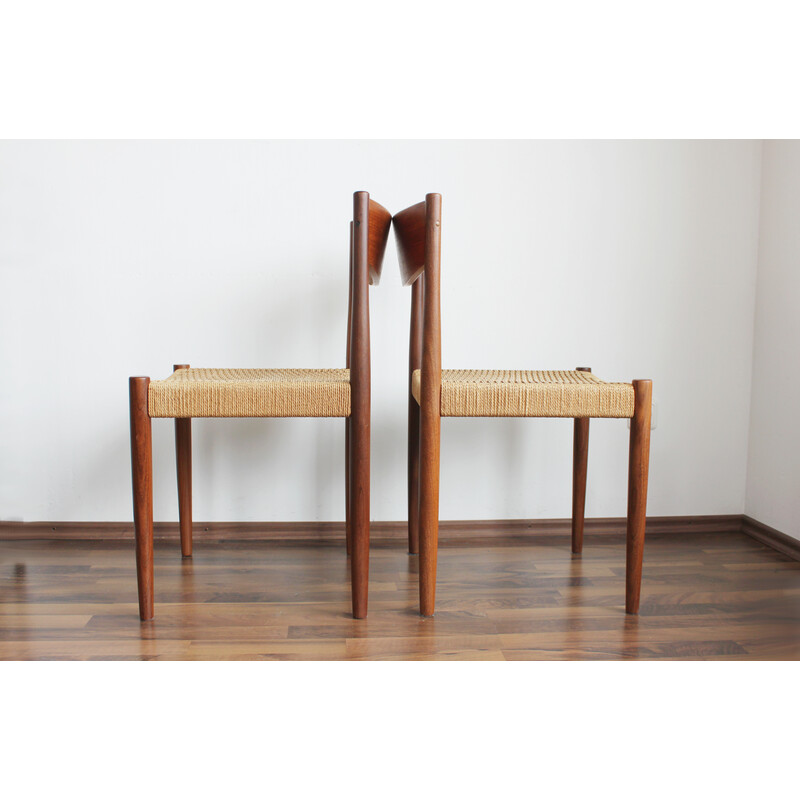 Pair of vintage teak chairs by Poul Volther for Frem Røjle, Denmark 1960