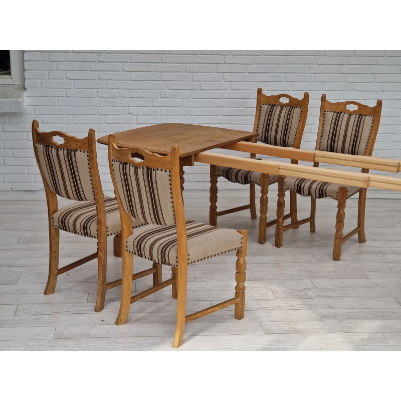 Vintage eiken eetkamer set, Denemarken 1970