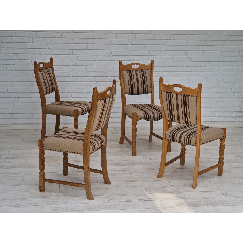 Vintage oakwood dining set, Denmark 1970