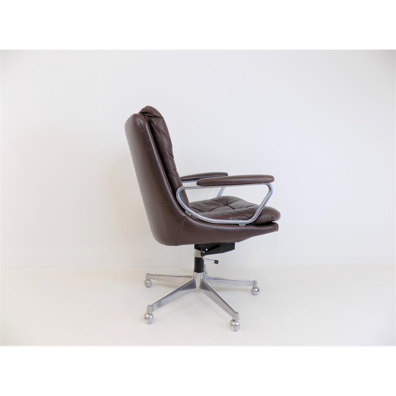 Vintage Gentilina leather office armchair by Andre Vandenbeuck for Strässle