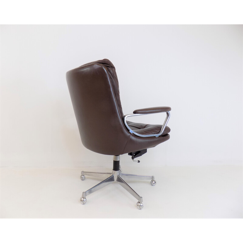 Vintage Gentilina leather office armchair by Andre Vandenbeuck for Strässle