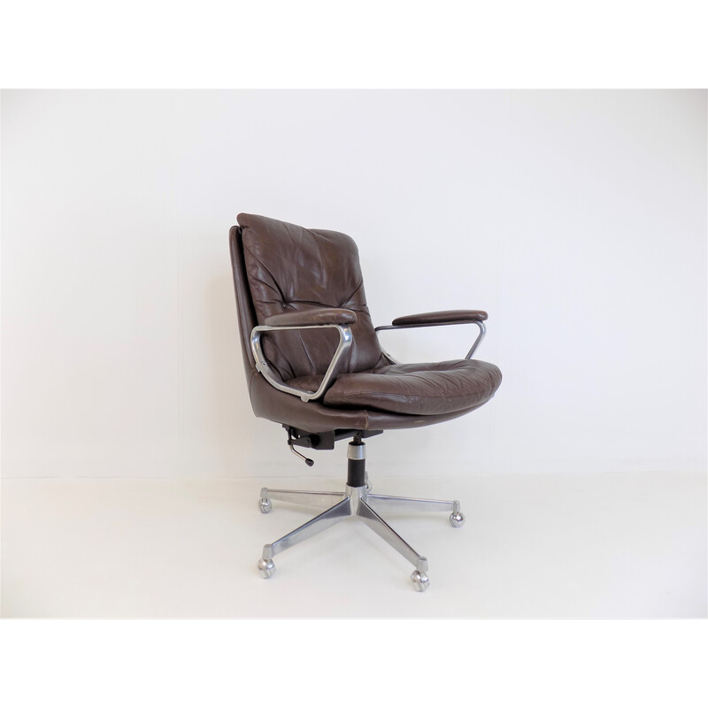 Vintage Gentilina leather office armchair by Andre Vandenbeuck for Strässle