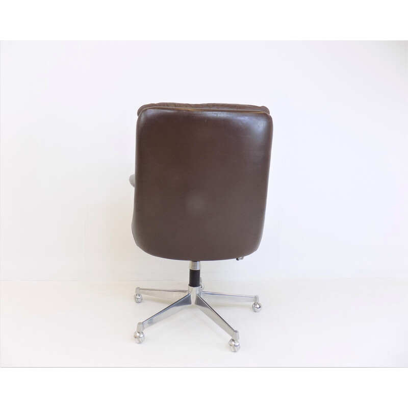 Vintage Gentilina leather office armchair by Andre Vandenbeuck for Strässle