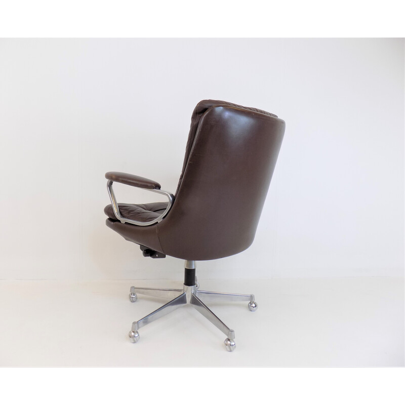 Vintage Gentilina leather office armchair by Andre Vandenbeuck for Strässle