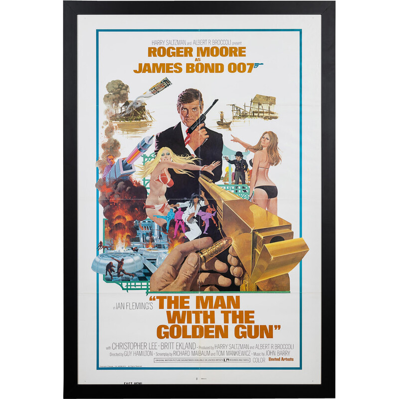 Vintage American release James Bond 'Man With The Golden Gun' poster, 1974