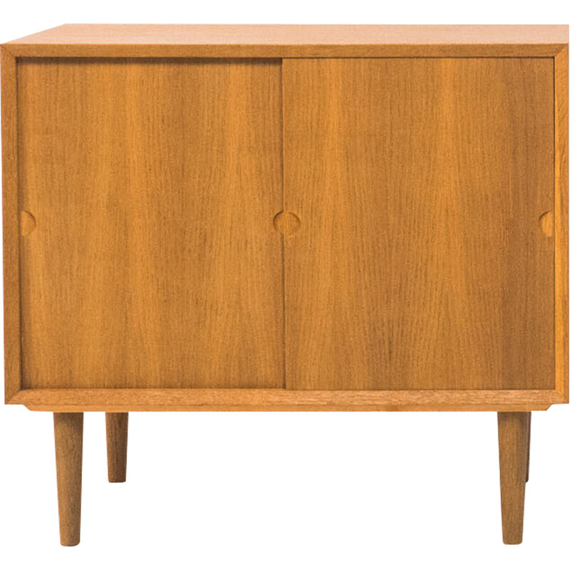 Vintage oakwood highboard with sliding door by Poul Cadovius for Cado, Denmark 1960s