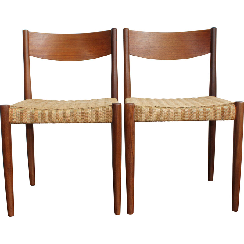 Pair of vintage teak chairs by Poul Volther for Frem Røjle, Denmark 1960