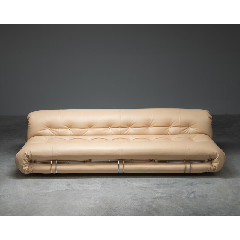 Vintage 4-seater sofa 'Soriana' by Afra and Tobia Scarpa for Cassina, Italy 1960