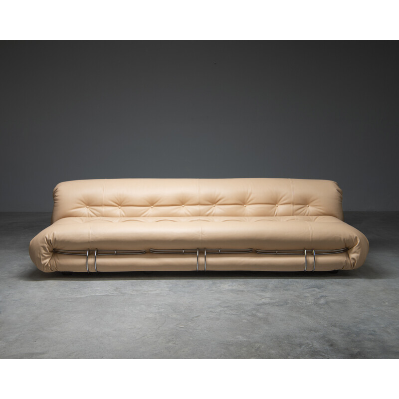 Vintage 4-seater sofa 'Soriana' by Afra and Tobia Scarpa for Cassina, Italy 1960