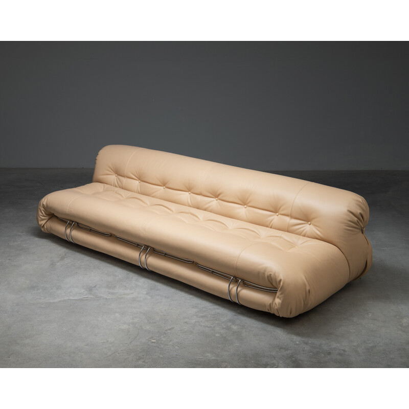 Vintage 4-seater sofa 'Soriana' by Afra and Tobia Scarpa for Cassina, Italy 1960