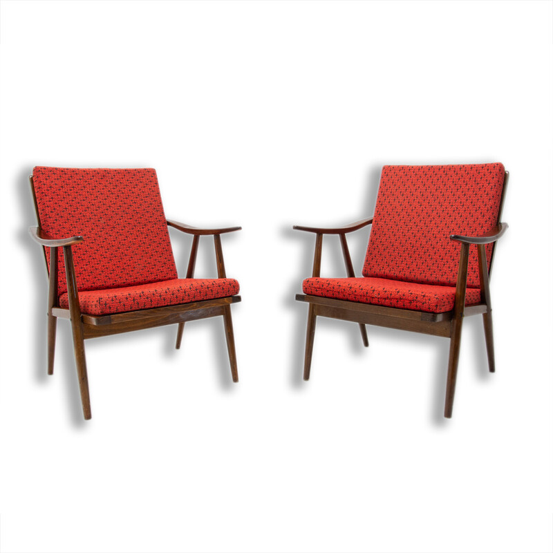 Pair of vintage armchairs by Jaroslav Šmídek for Ton, Czechoslovakia 1970