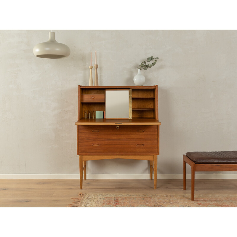 Vintage teak veneer secretary, Germany 1960