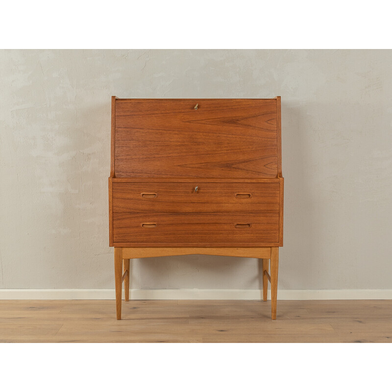 Vintage teak veneer secretary, Germany 1960