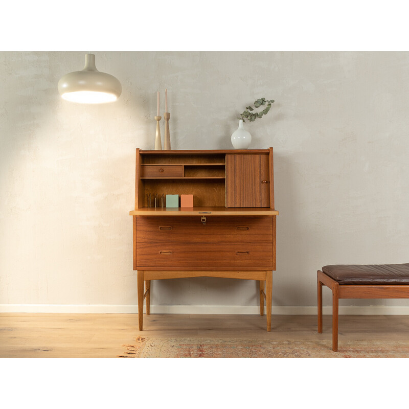 Vintage teak veneer secretary, Germany 1960