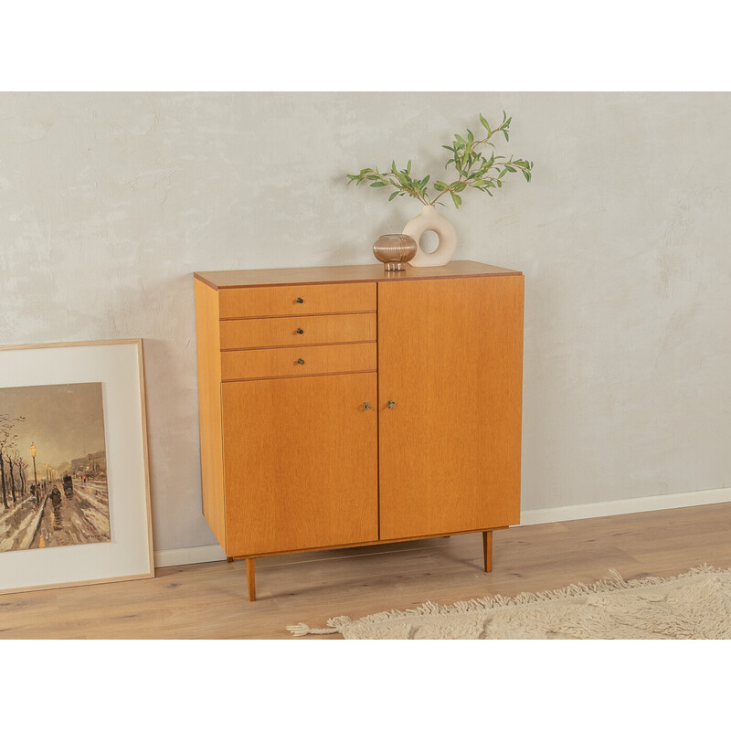 Armoire vintage en placage de bois de chêne, Allemagne 1950