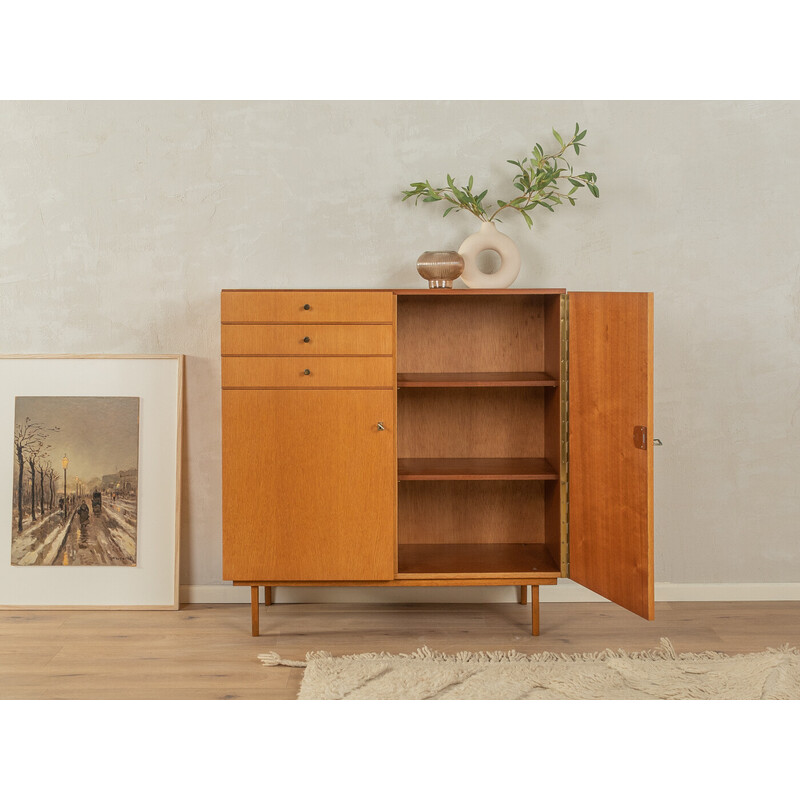 Vintage oakwood veneer cabinet, Germany 1950