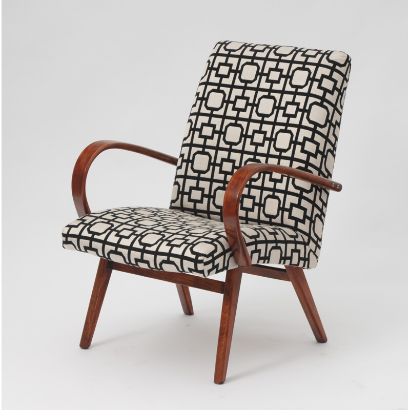 Armchair TON with squared pattern - 1960s