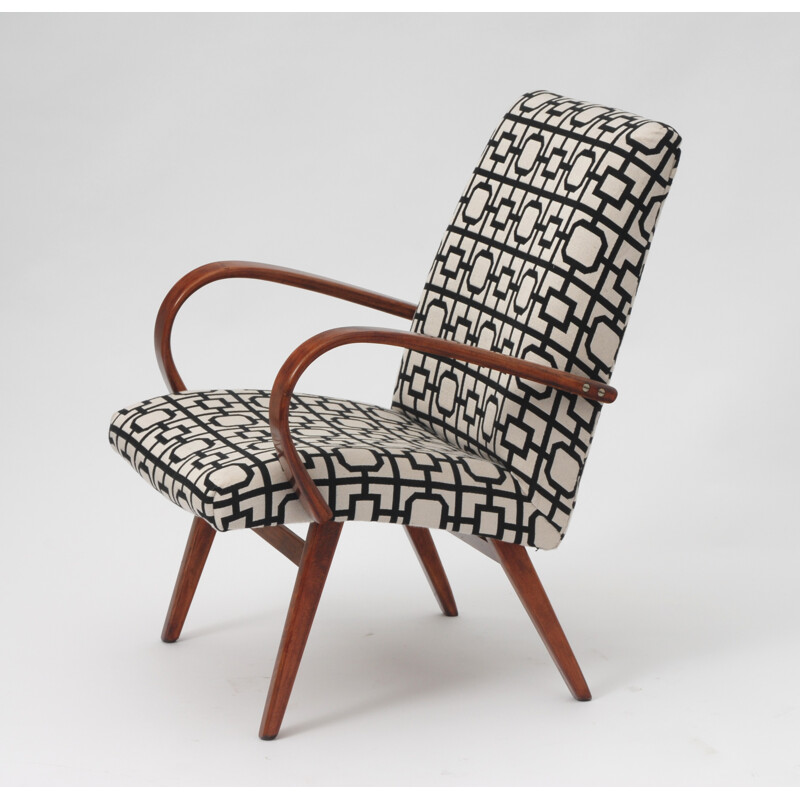 Armchair TON with squared pattern - 1960s